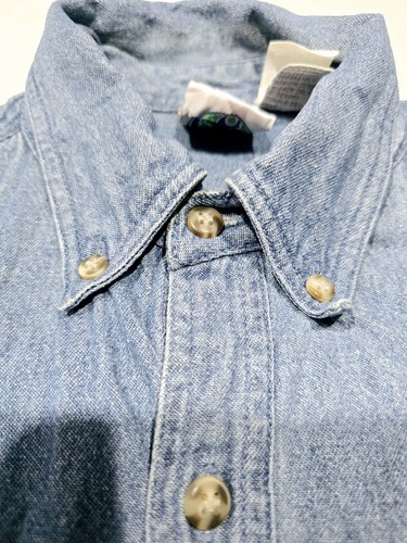 M&Ms Long Sleeve Denim Shirt Mens Size S Small Button Down WEK Tag Blue Mars Inc - Picture 10 of 12