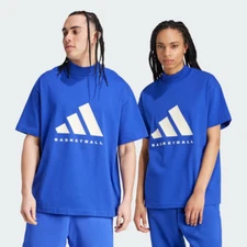 Adidas Unisex T-Shirt Basketball Tee, Small - Blue NWT