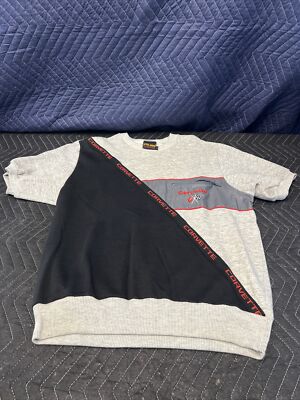 Vintage VTG  80s Chevy Corvette Shirt Gray Sz M Chevrolet Style Auto Crewneck 