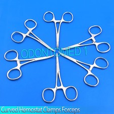 New Set of 6 3.5" Curved Hemostat Forceps Locking Clamps Stainless Steel