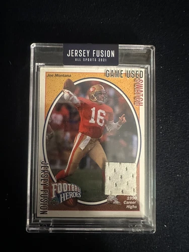 Joe Montana 2001 Jersey Fusion 1985 Game Worn Jersey Card. San Francisco 49ers
