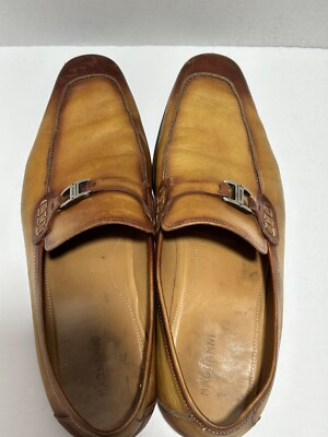 Magnanni Rambla Leather Buckle-Strap Loafers Brown Tan Sz  display picture 3