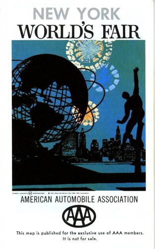 1965 AAA New York World's Fair Road Map NOS