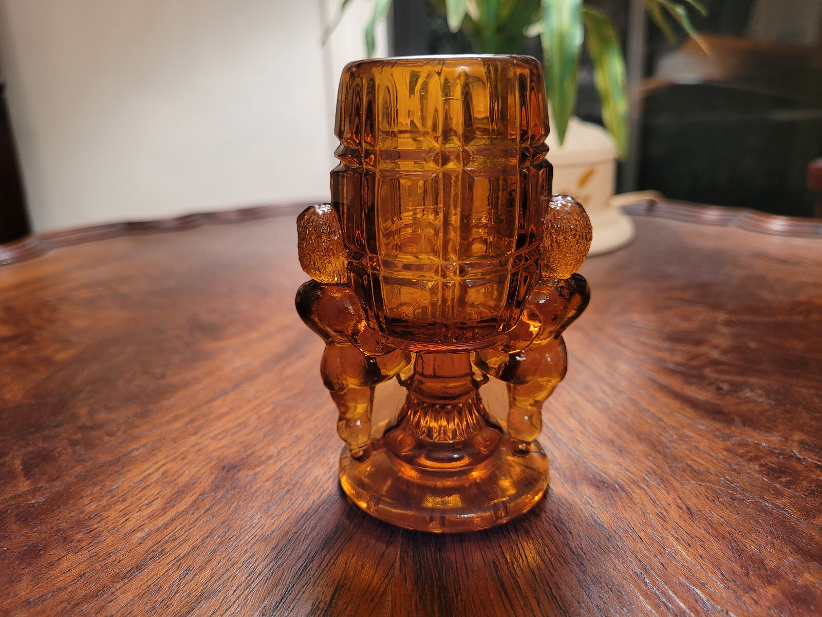 EAPG Mckee Glass Amber Color "PeekABoo" Cherubs Toothpick Holder eBay