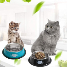 Cat Bowl Set for Food and Water Indoor Stainless Steel