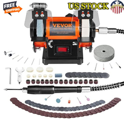 Bench Buffer Polisher W/ Brushless Motor 3 Wheels 100 Tools Metal Jewelry New