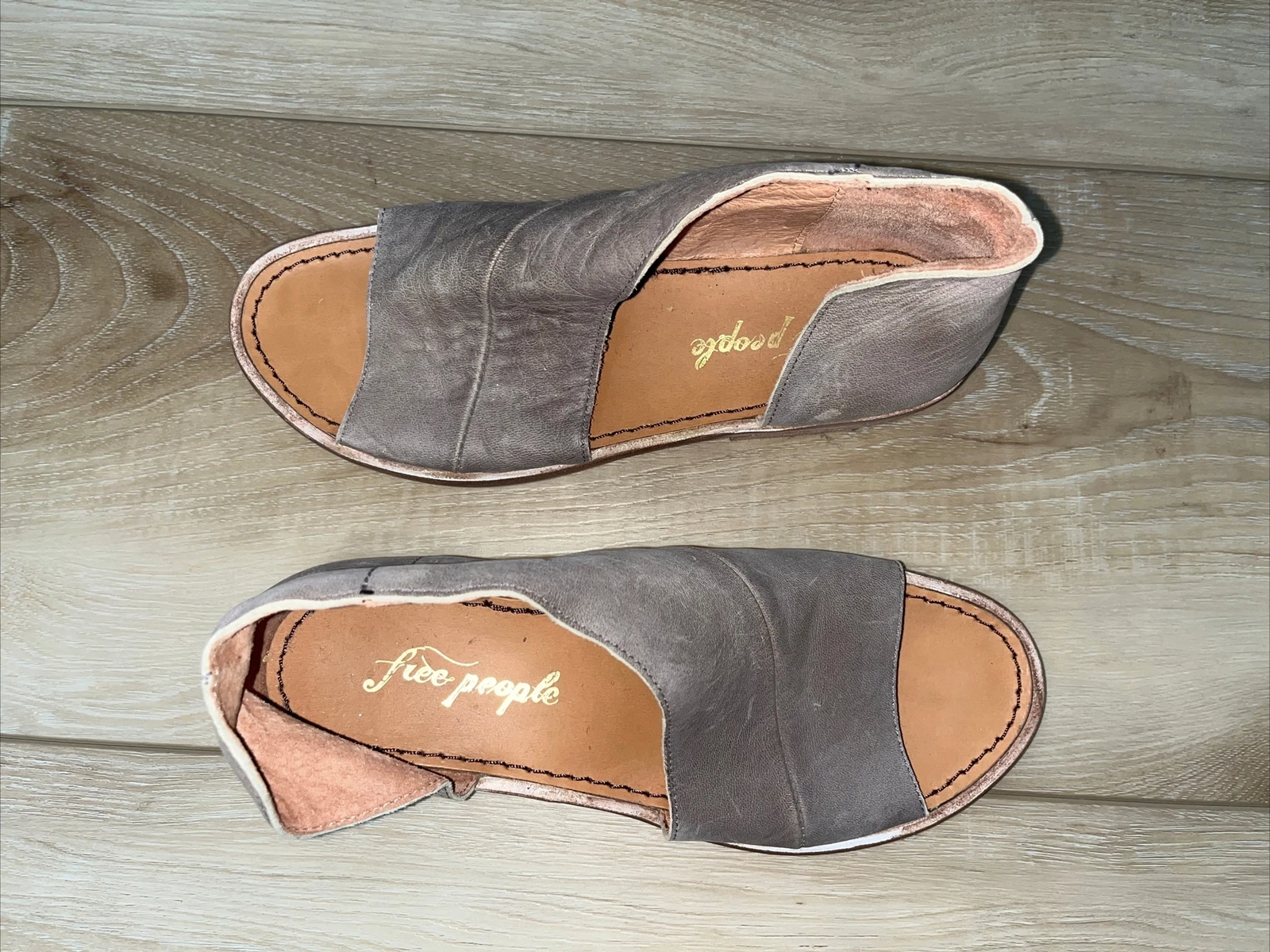 MBT Sandali gratuiti Mont Blanc Greige in pelle punta aperta taglia 36 5