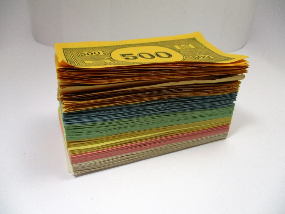 Vintage Monopoly Game Pieces MONEY Stack NO DATE Heavy Use / Wear - Image 2 of 4