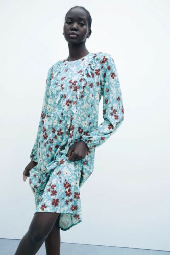 NWT ZARA WOMAN MIDI FLORAL DRESS WITH RUFFLES SIZE S SS21 1165/015 - Picture 3 of 6
