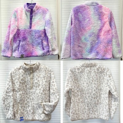 Member's Mark Girl's 1/4 Snap Cuddly Sherpa Pullover | Relaxed Fit | New