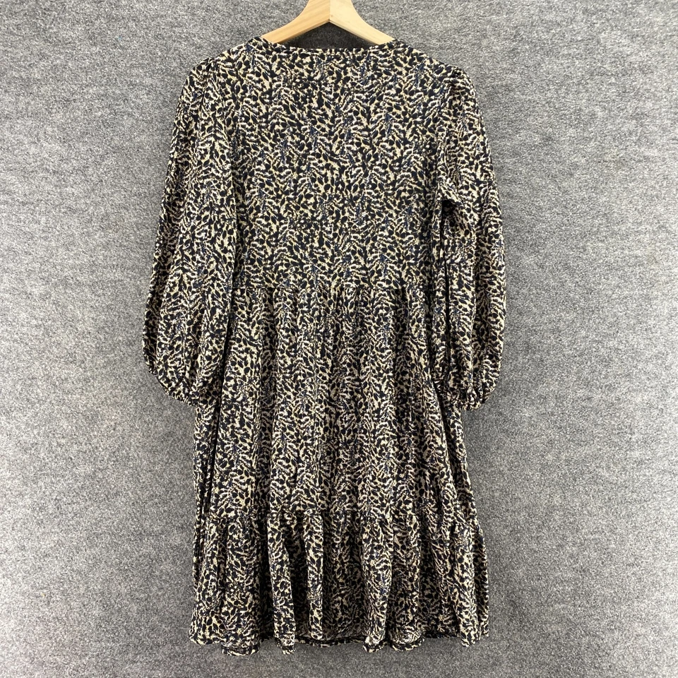 Vestido Sandra Darren Mujer S Pequeño Negro Cambio Geométrico Midi Manga Larga Informal Foto 2 de 4