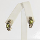 Peridot Huggie Pierced Earrings Sterling Silver Gold Vermeil