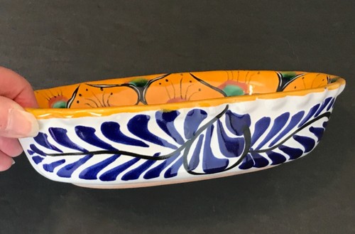 Mexican Talavera Pottery Orange Oval Baking Dish - 7 3/4" - Lead Free - 第 6/9 張圖片