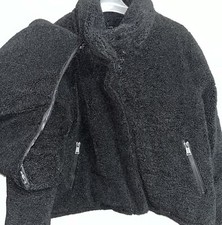 Sanctuary Sherpa Down Puffer Hooded Jacket Coat In Black Size Xlarge Nwt