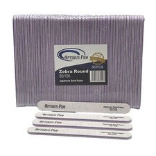 OPTIMUS PRO ACRYLIC ZEBRA ROUND FILE 80/100 GRIT 50 Pieces 