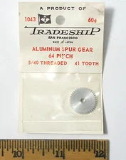 1 TRADESHIP Japan 1/24 Slot Car ALUMINUM SPUR GEAR 64 Pitch 5/40 Thread 41 Tooth