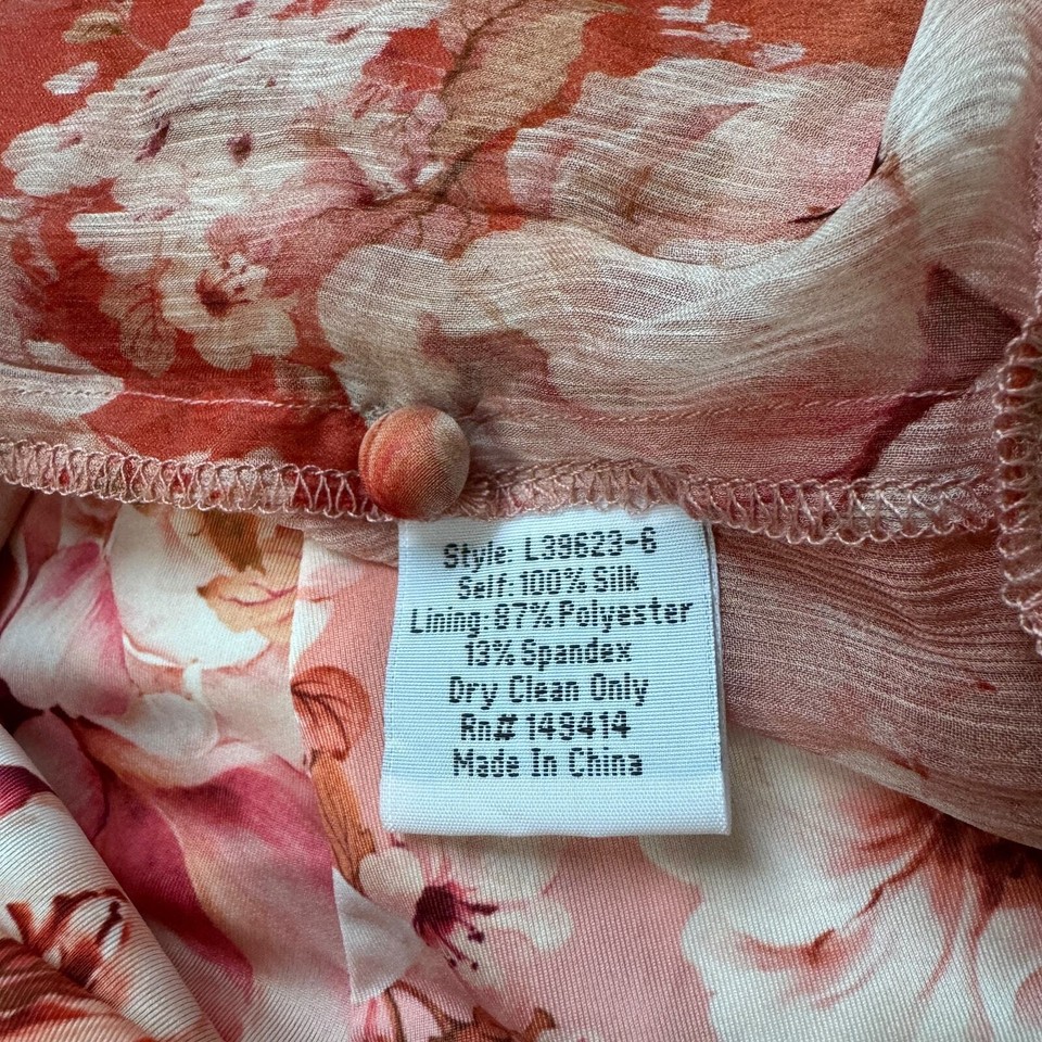 NEW Johnny Was Jade Yours Truly Silk Mini Dress Orange Pink Floral