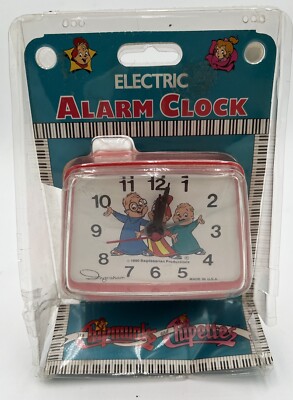 NOS New Vintage 1990 Alvin & the Chipmunks Electric Red Alarm Clock by Ingraham