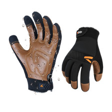Vgo1Pair Safety Leather Mechanics Gloves,Anti-Vibration,Water Resistant(CA9765WP