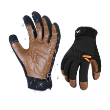 Vgo1Pair Safety Leather Mechanics Gloves,Anti-Vibration,Water Resistant(CA9765WP