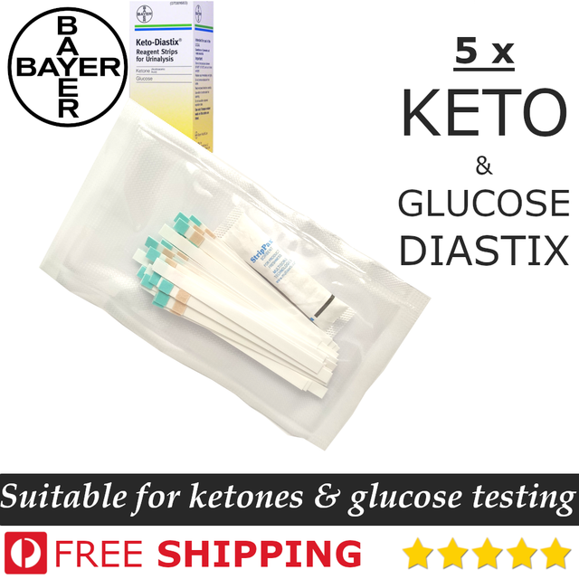 50pc Bayer Ketodiastix Test Strips Reagent Urinalysis Glucose Ketone