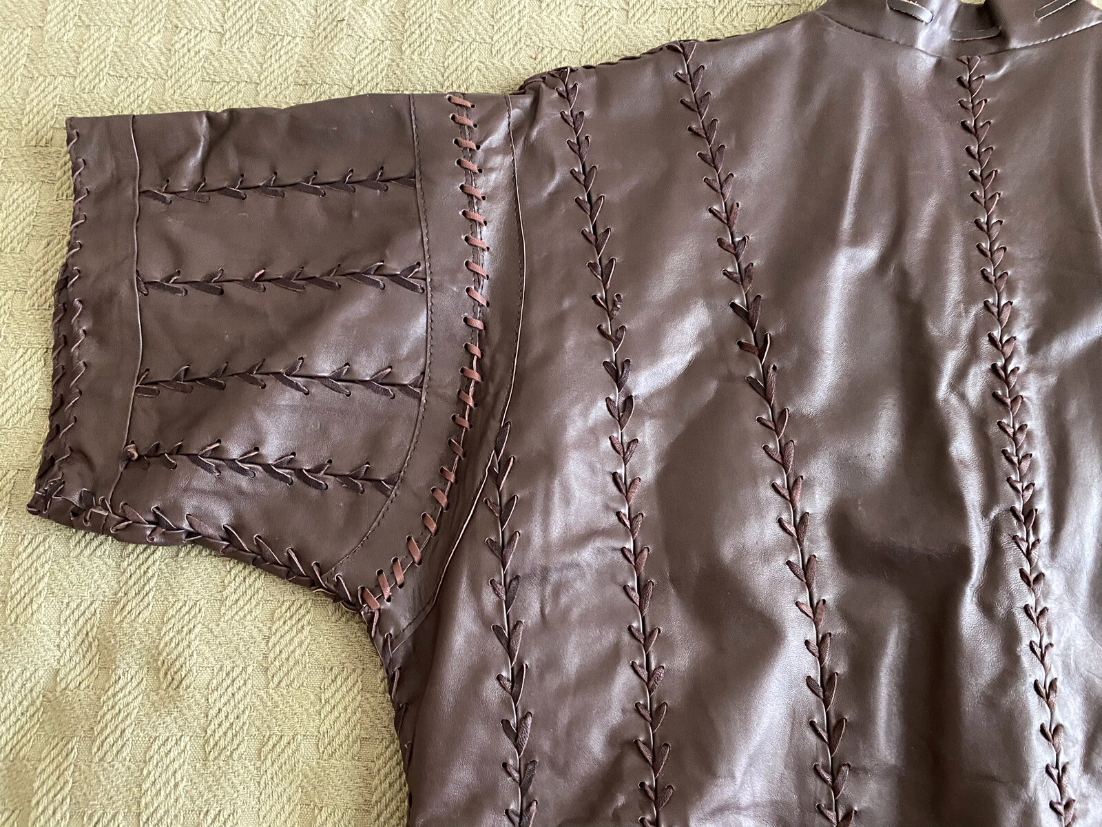 Renaissance LEATHER Jerkin Coat Windlass JACKET Brown XL Elizabethan