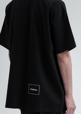 We11done Black Heart Patch Logo Oversized T-shirt men luxury