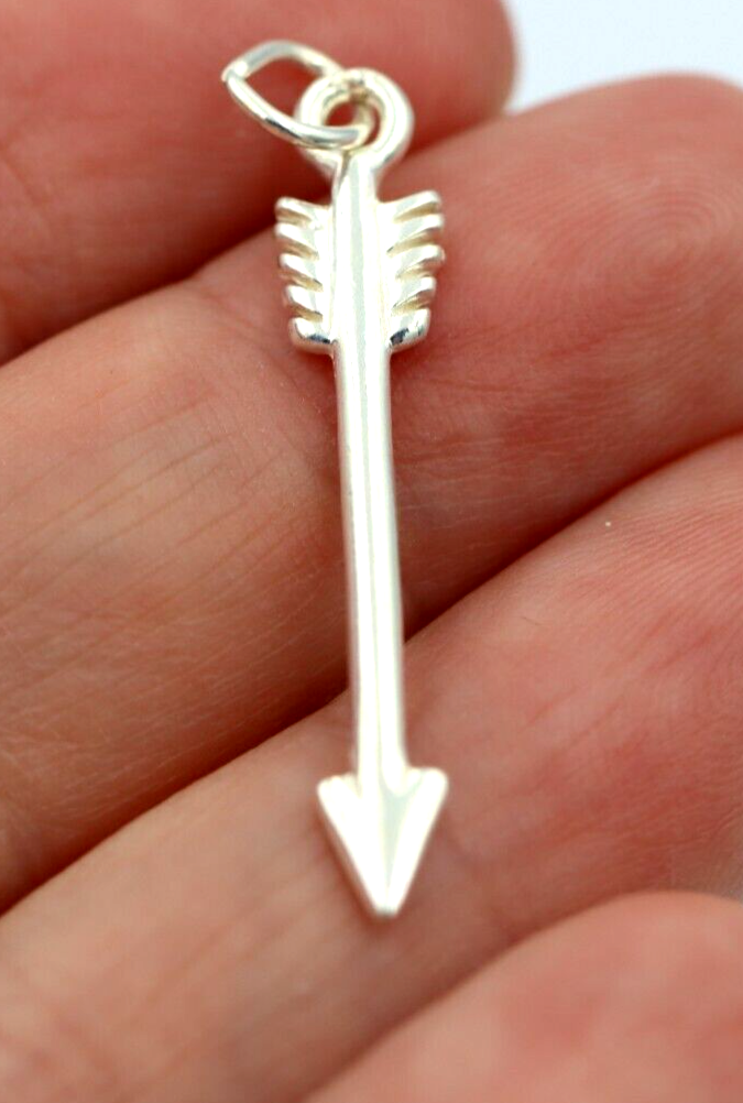 Sterling Silver 3D Arrow Pendant Charm