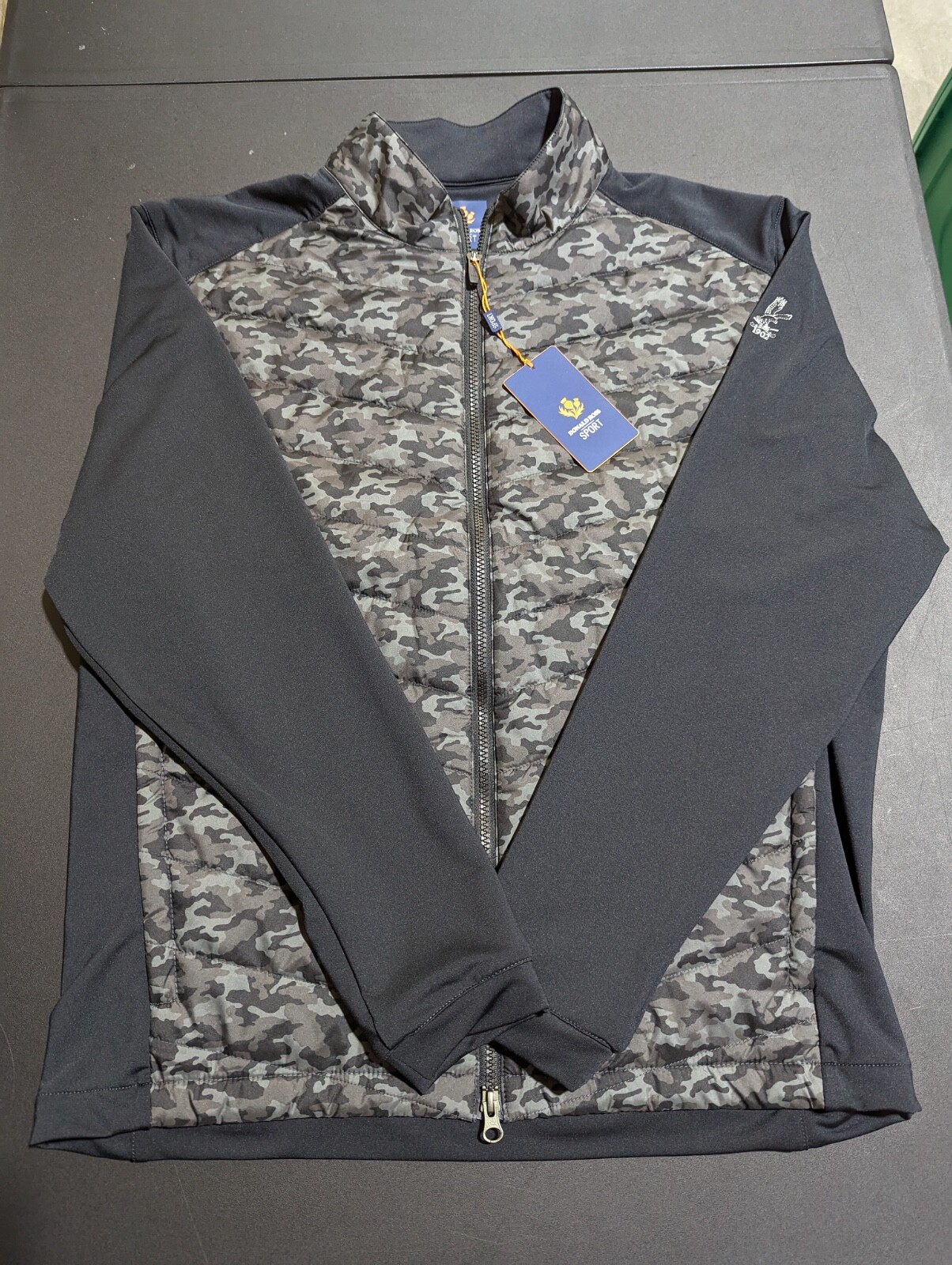 Nwt Men's Donald Ross Jacket, Size: L, Color: Black/Gray Camo (M3)