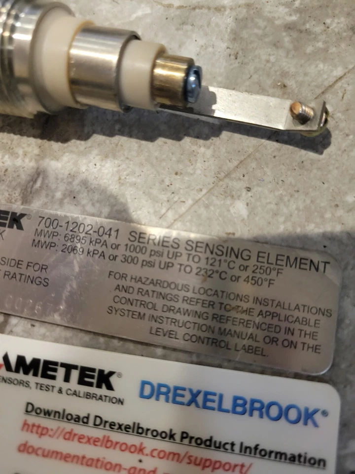 AMETEK DREXELBROOK 700-1202-041 SENSING ELEMENT LEVEL CONTROL RCT PROBE NEW $99 - Image 2 of 4