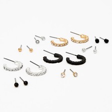 Claire's Mixed Stud and Hoop Earrings - 9 Pack G131424-1 LOC. F 