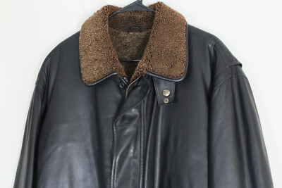 Sulka Lambskin Shearling Lined Leather Bomber Jacket Butter Soft
