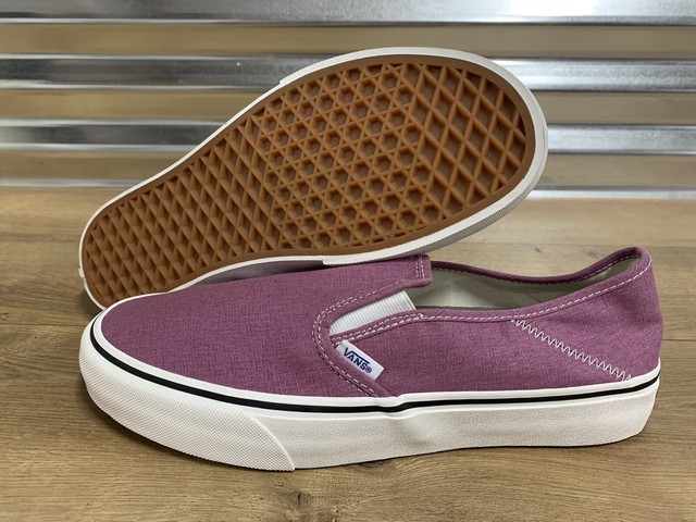 mauve slip on vans