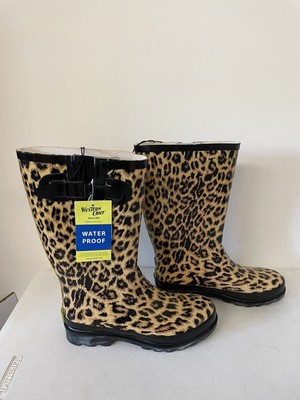 leopard print water boots