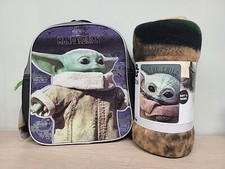 Star Wars Mandalorian The Child Baby Yoda Fleece Throw Blanket 11" Backpack