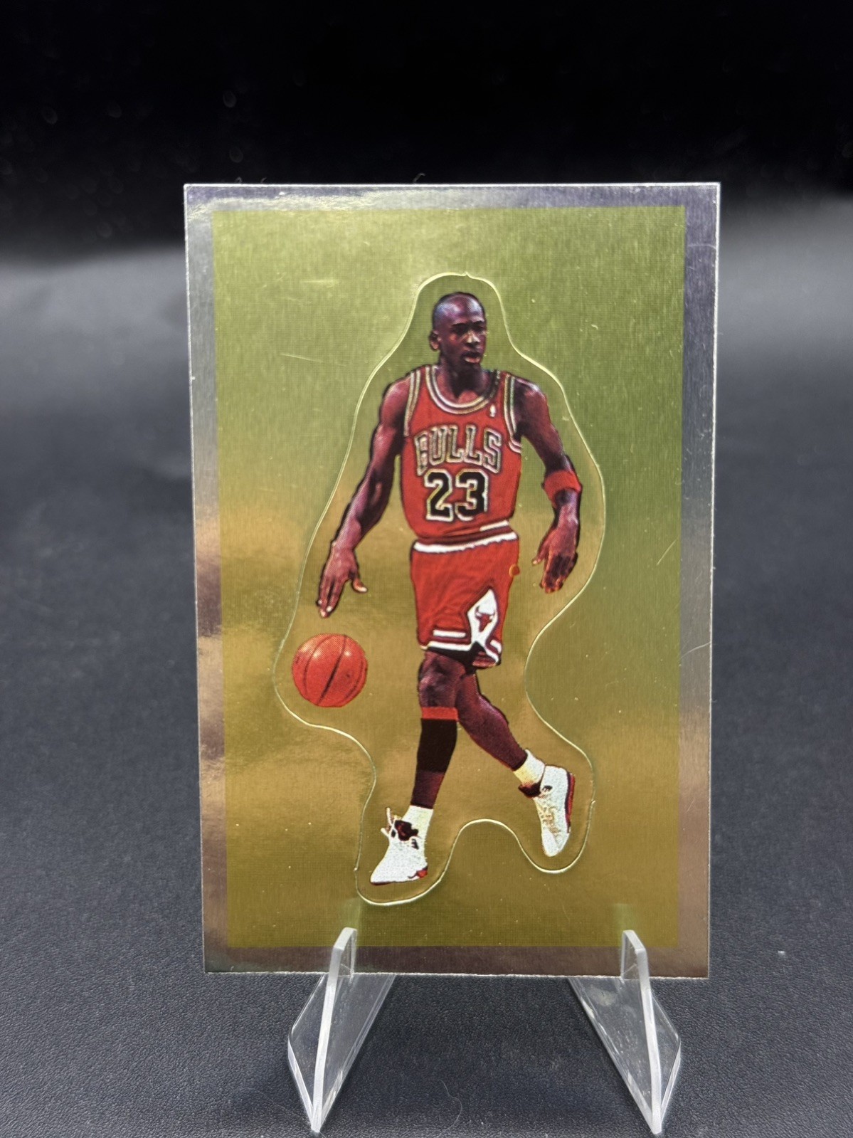 1991-92 MICHAEL JORDAN Panini Basketball GOLD Foil Sticker #190 RARE D