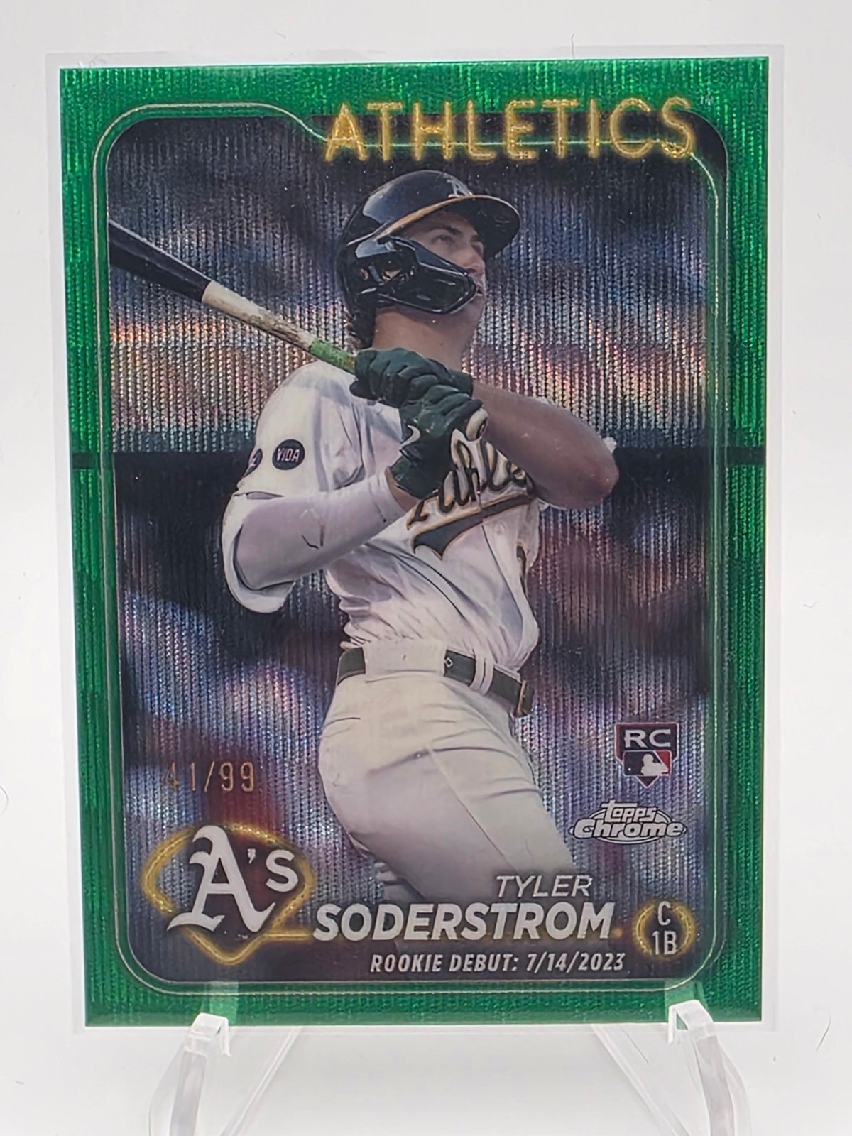 2024 Topps Chrome Update Green Wave Refractor 41/99 Tyler Soderstrom #USC22 g5i