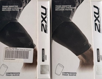 1x Pair - 2XU Compression Tigh Sleeve Black - Size M - New