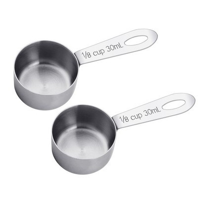 2Pcs Coffee Scoop 1/8 Cup Measuring Scoops Stainless Steel small, Sliver
