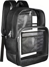 Clear Backpack for School Heavy Duty Clear Bookbag Sturdy Fabric Clear Bookbag
