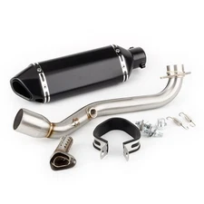 For Suzuki Burgman 400 AN400 2006-2016 Exhaust Mid Link Pipe Black Muffler Tips