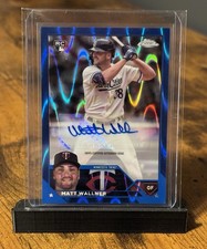 2023 Matt Wallner Rookie Auto Topps Chrome /150 Blue Wave #AC-MW Twins RC