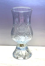 VINTAGE HOMCO CUT GLASS TULIP VOTIVE CANDLE HOLDER w/ Matching Glass Base