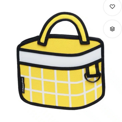 JumpFromPaper Checkered 3D Cartoon Pop Art Shoulder Bag Zip Top Handle Strap