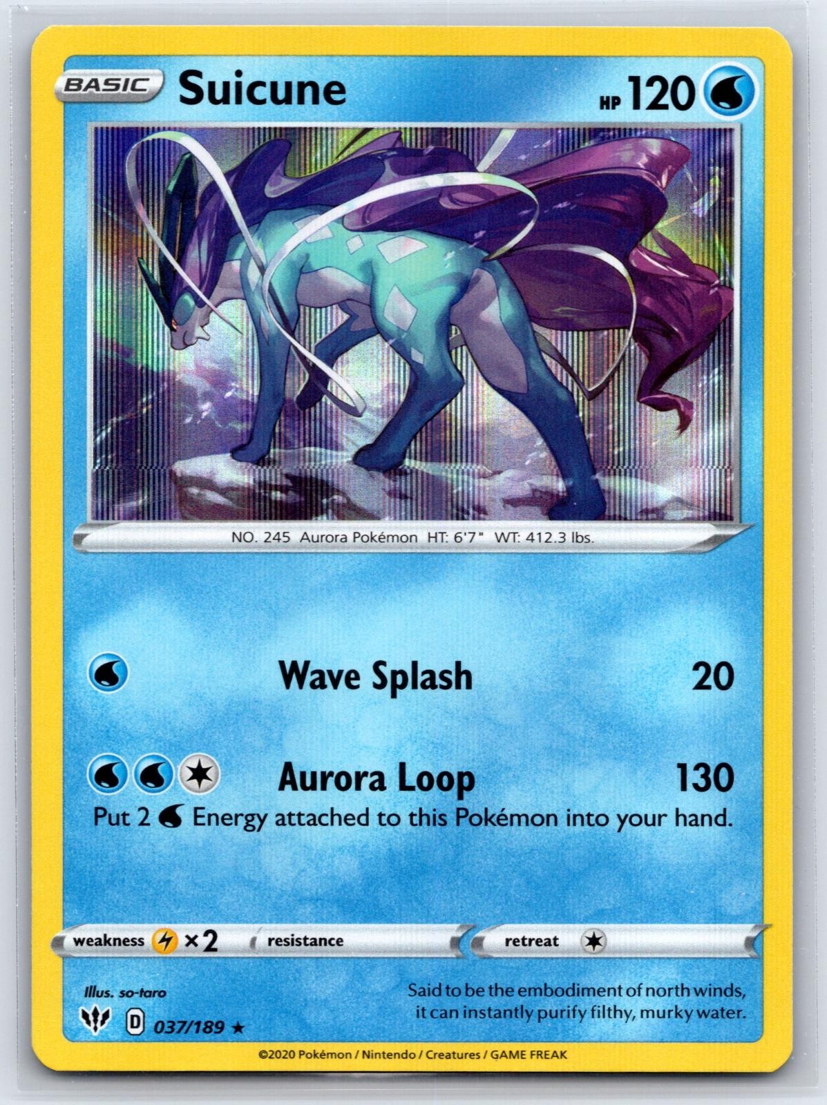 Suicune 037/189 Holo Rare Darkness Ablaze Pokemon Holo NM/M 513-52