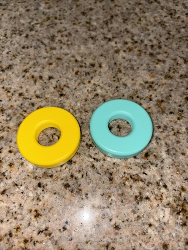 Lovevery REPLACEMENT Teal Yellow Ring Count&Slide  Chute Wooden Stacker #277