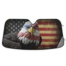 Flag Car Windshield Sun Shade, American Bald Eagle Flag Windshield M Flag 3