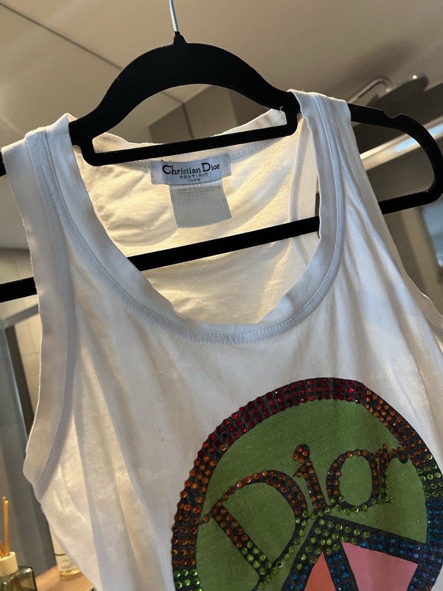 トップス Christian Dior 2005 Peace Tank Top Very rare vintage Dior “PEACE” tank top in white | eBay