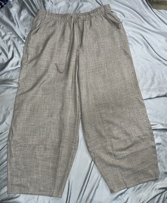 EVALESS Women's Wide Leg Pants Elastic High Waisted Waffle Knit Casual Palazzo P