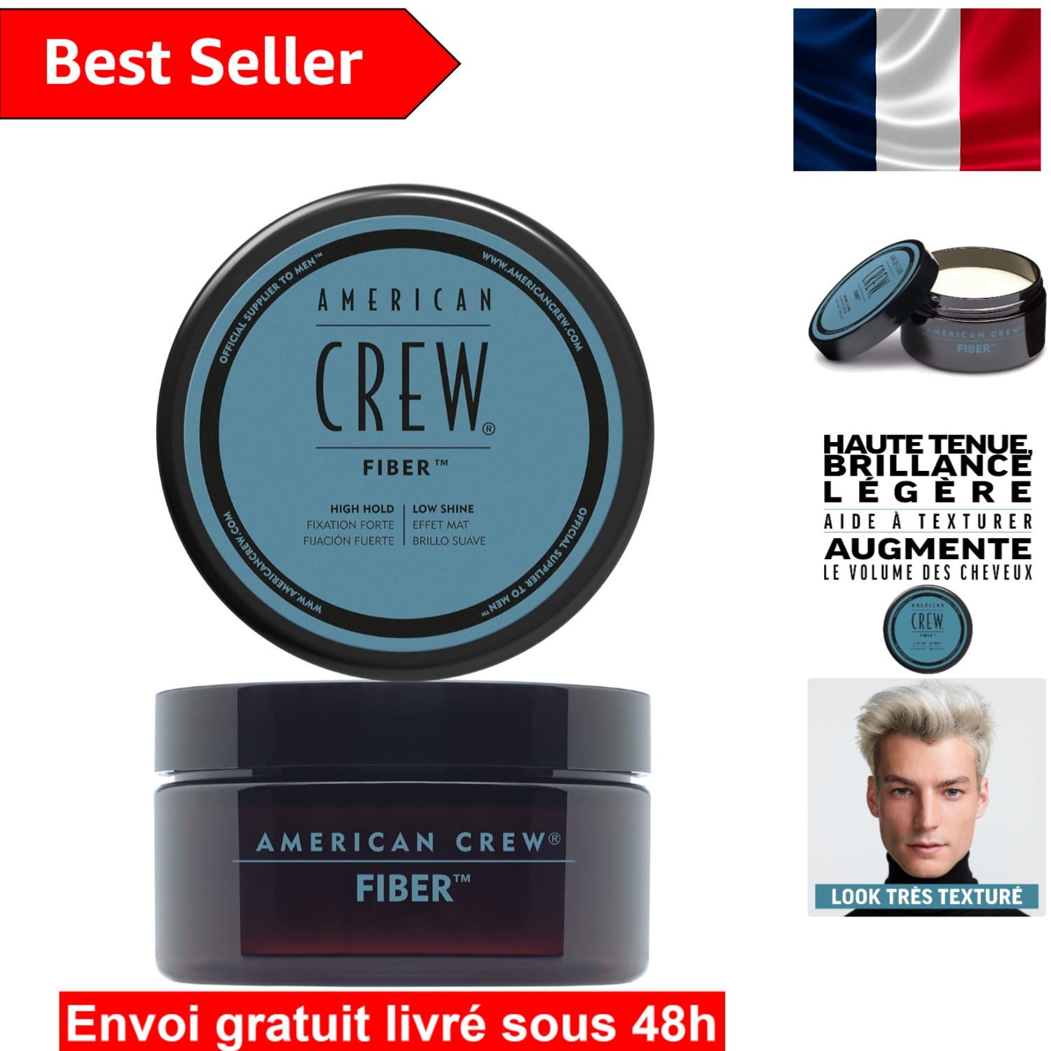Cire Coiffante Effet Mat American Crew 85ml avec Volume et Tenue